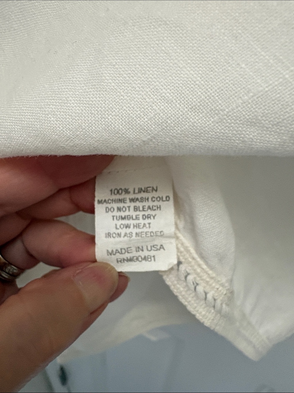 White Square Neck Linen Top - Picture 7 of 7